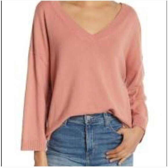 Madewell Oversized Slouchy Comfy Lightweight Light Rose Sweater Size S - Picture 1 of 13